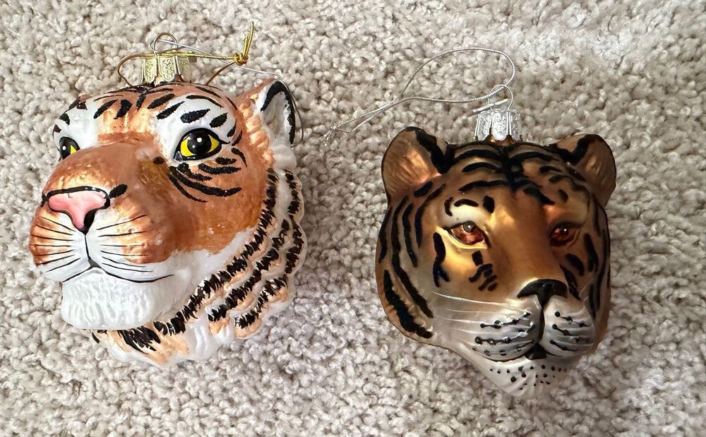 Kurt Adler Tiger Ornaments 4”